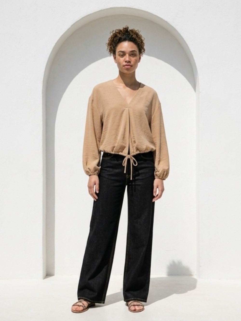 Worthington Beige Blouse - Size Large - NWT